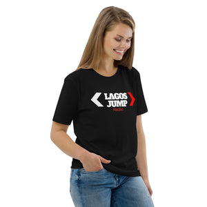 LagosJump Radio Unisex Organic Black Cotton t-shirt