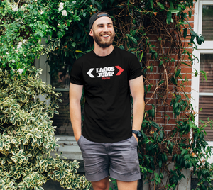 LagosJump Radio Unisex Organic Black Cotton t-shirt