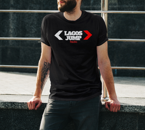LagosJump Radio Unisex Organic Black Cotton t-shirt