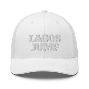 LagosJump Trucker Cap (All White)