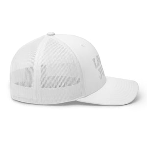 LagosJump Trucker Cap (All White)