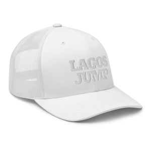 LagosJump Trucker Cap (All White)
