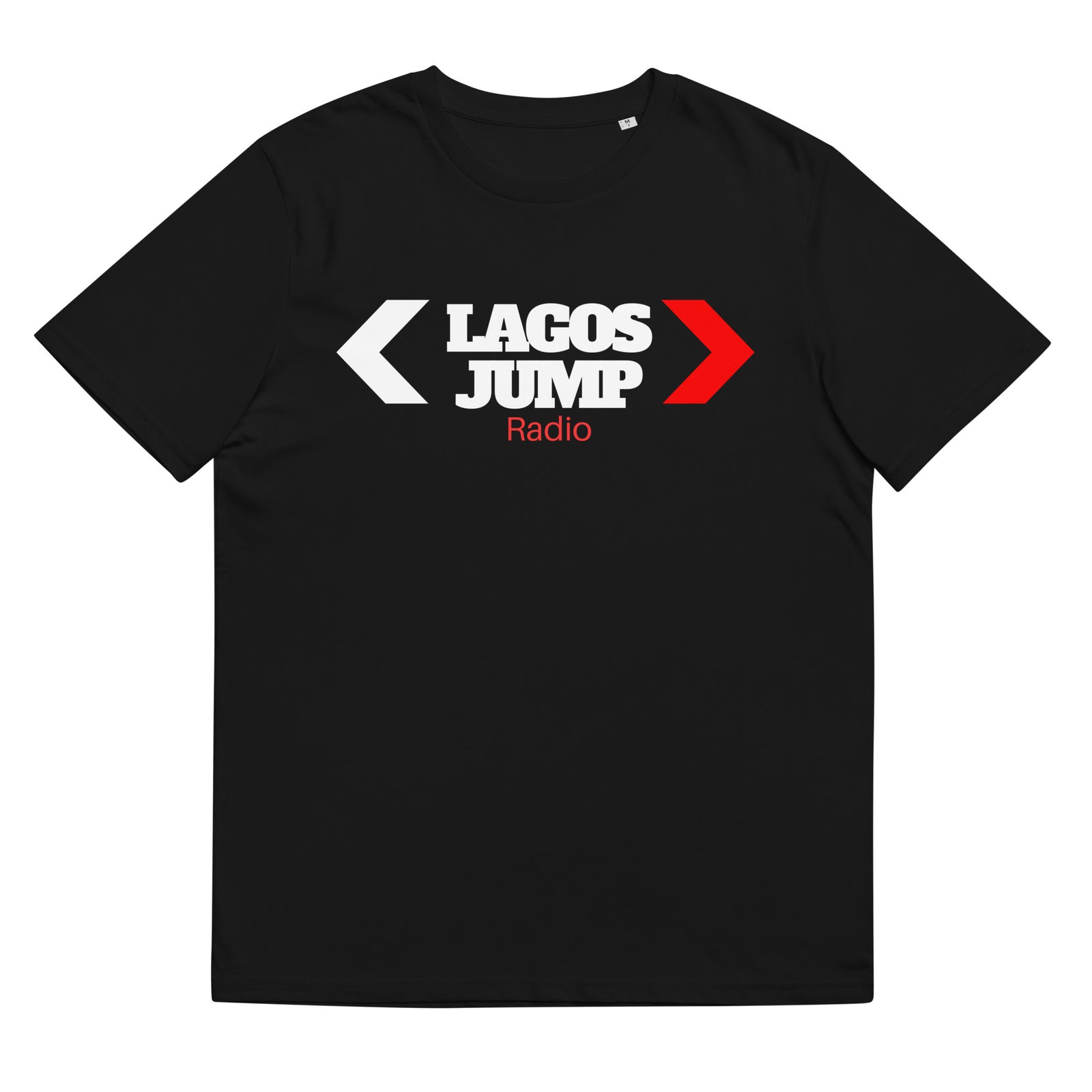 LagosJump Radio Unisex Organic Black Cotton t-shirt