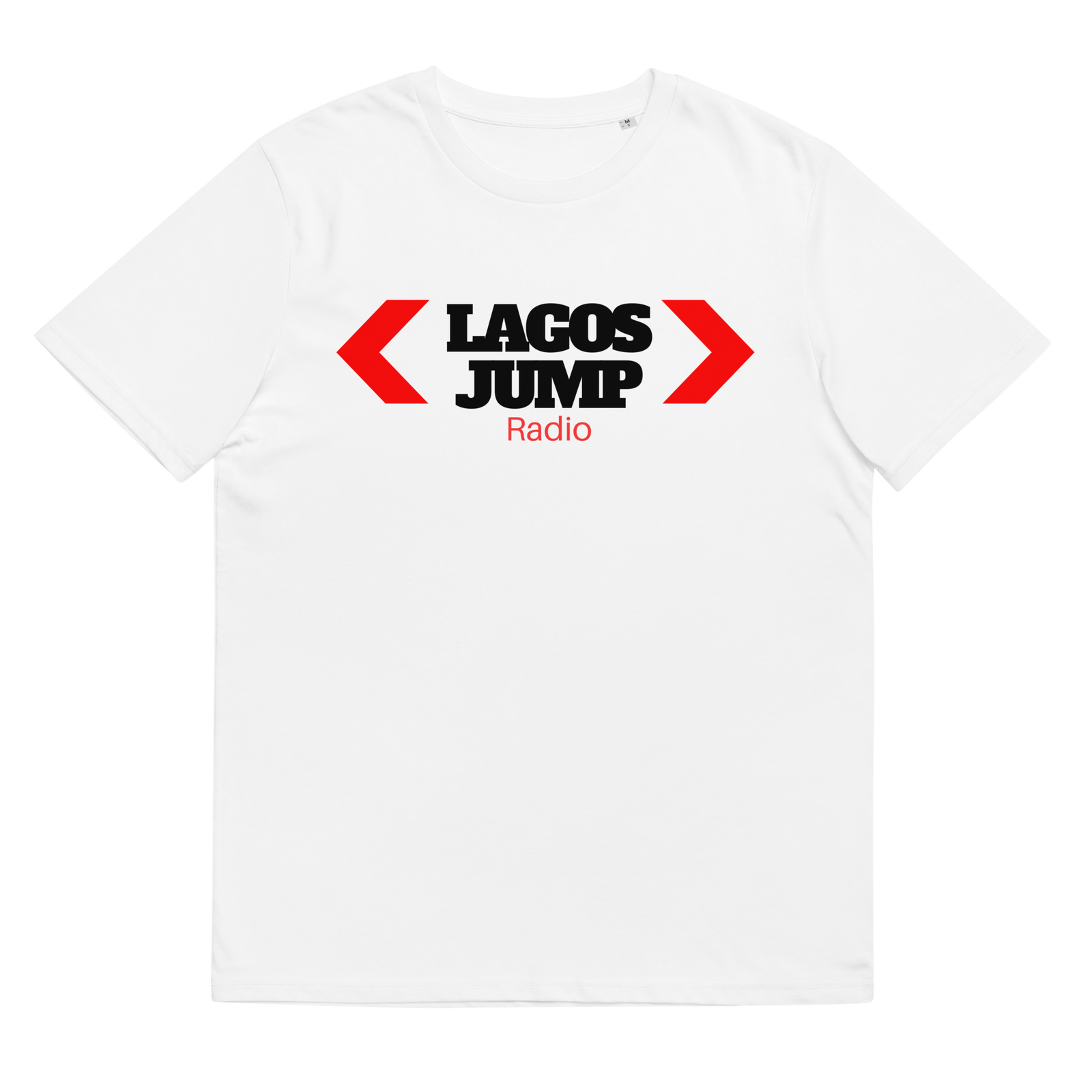 LagosJump Radio Unisex organic White Cotton T-Shirt