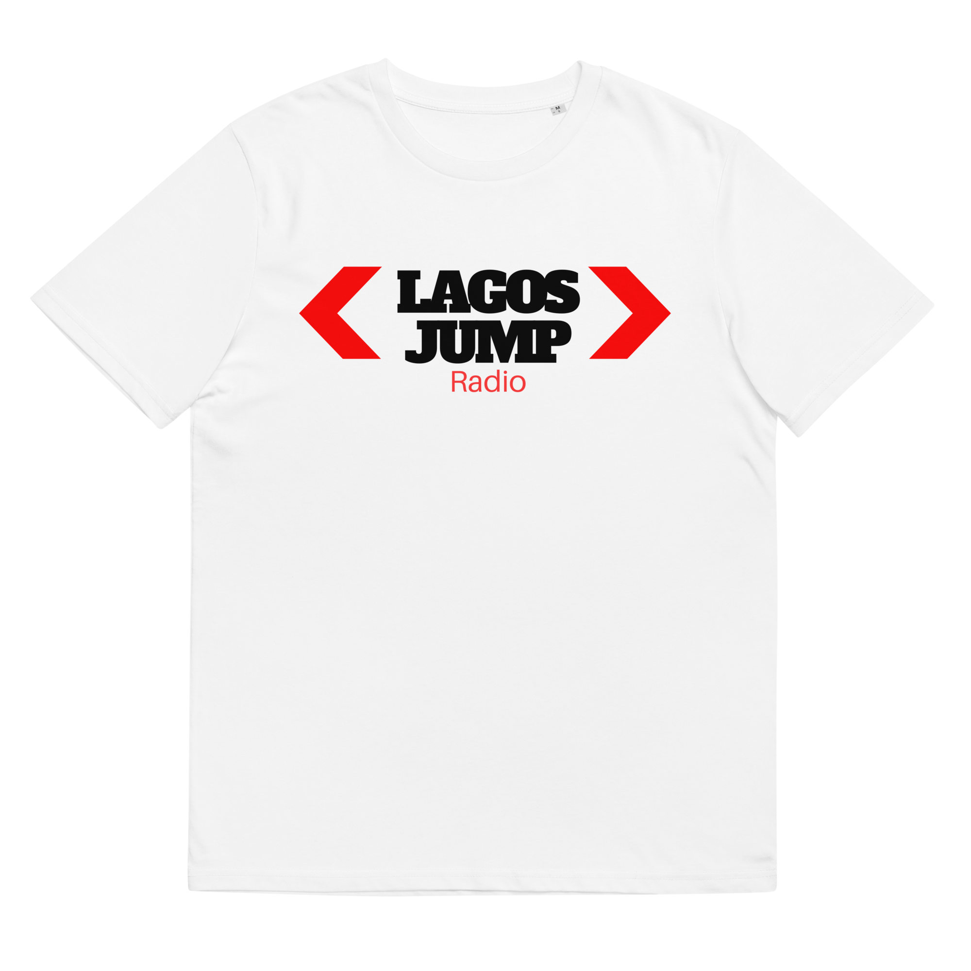 LagosJump Radio Unisex organic White Cotton T-Shirt