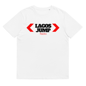 LagosJump Radio Unisex organic White Cotton T-Shirt