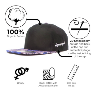 AFP Visor in Grey Blue Ankara Cap